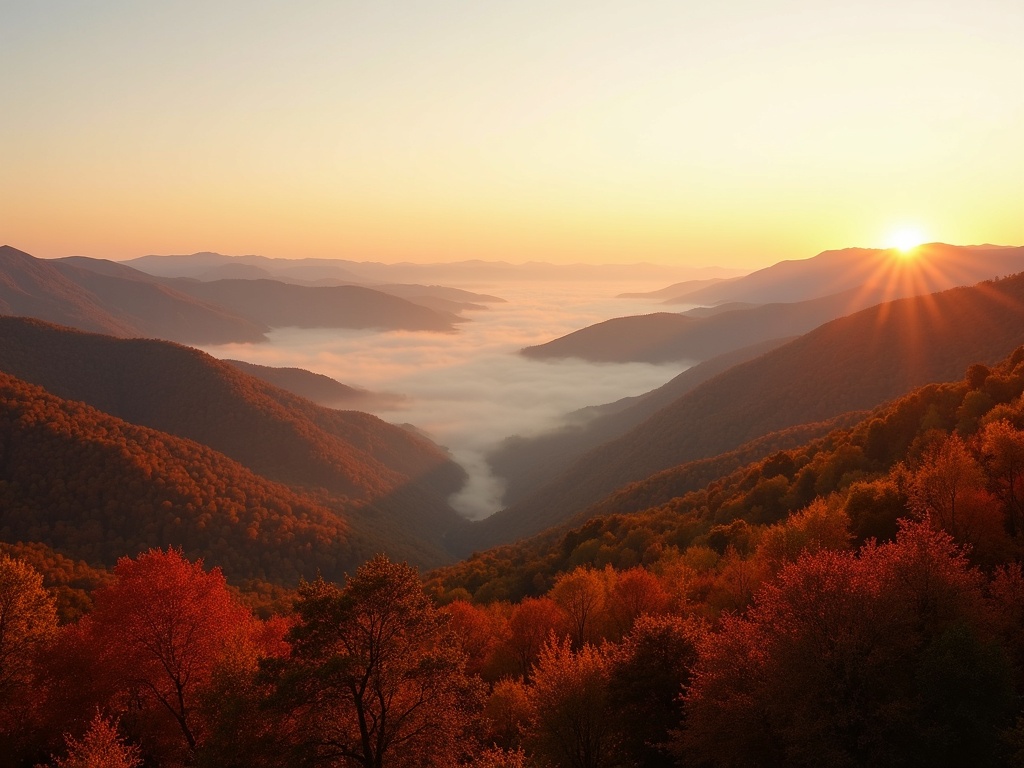Blue Ridge Mountains at golden hour