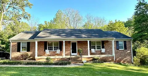 Front exterior - brick ranch with front porch